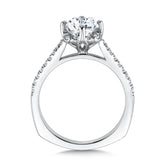 Floral Shape Halo Engagement Ring